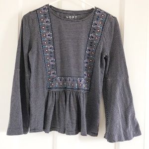 LOFT Bell Sleeve Cotton Top
